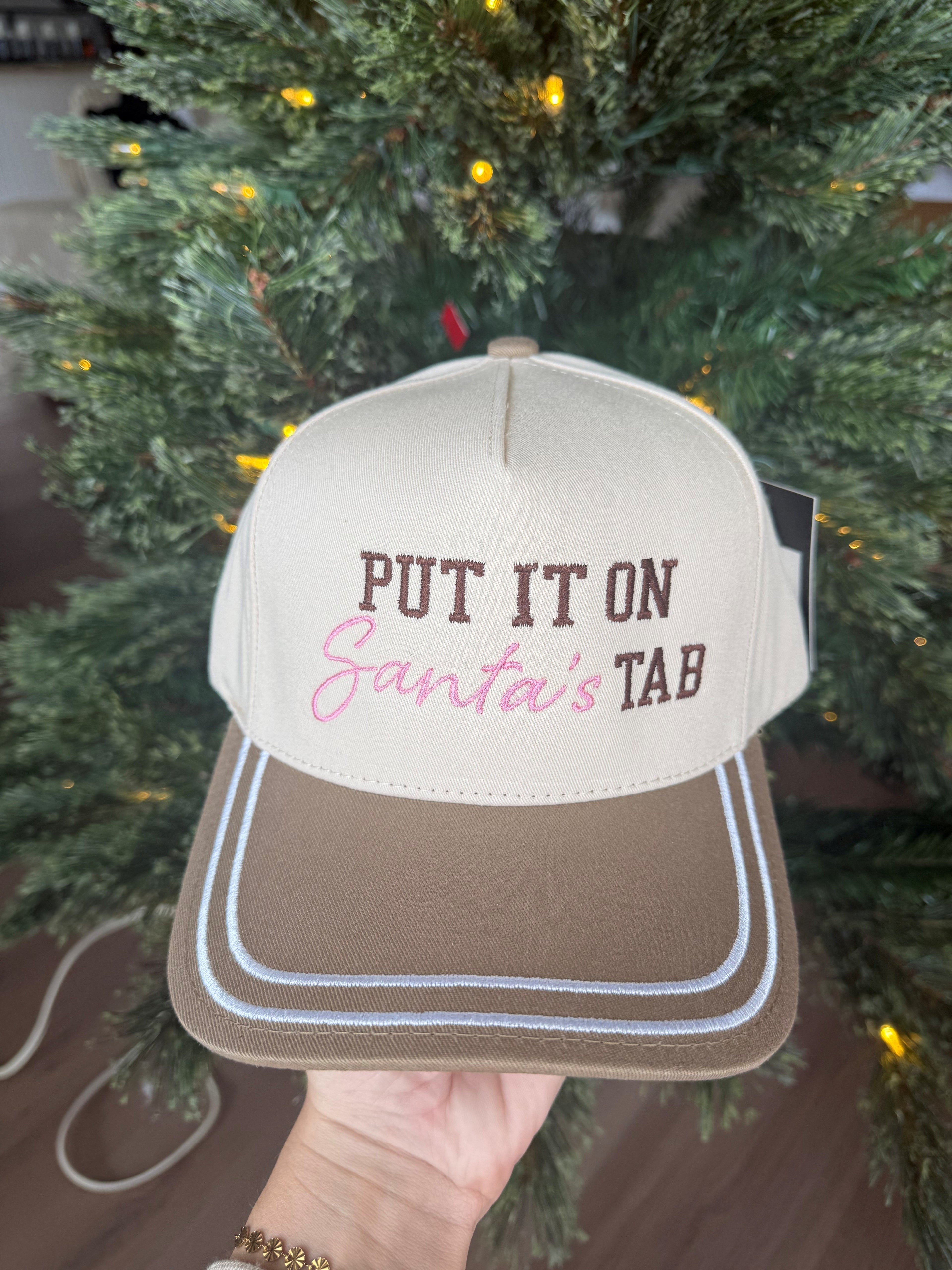"Put It On Santa's Tab" Canvas Hat