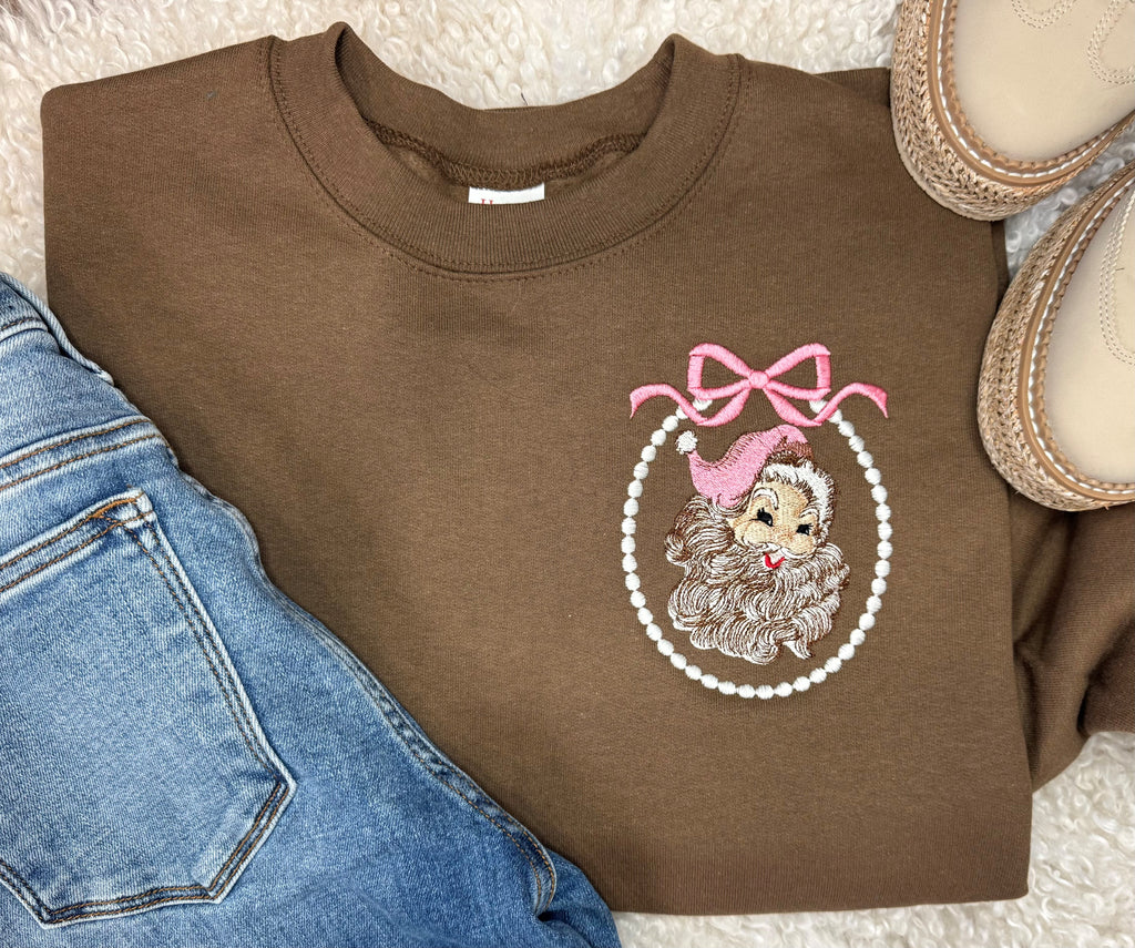 Pearl Bow Santa Sweatshirt