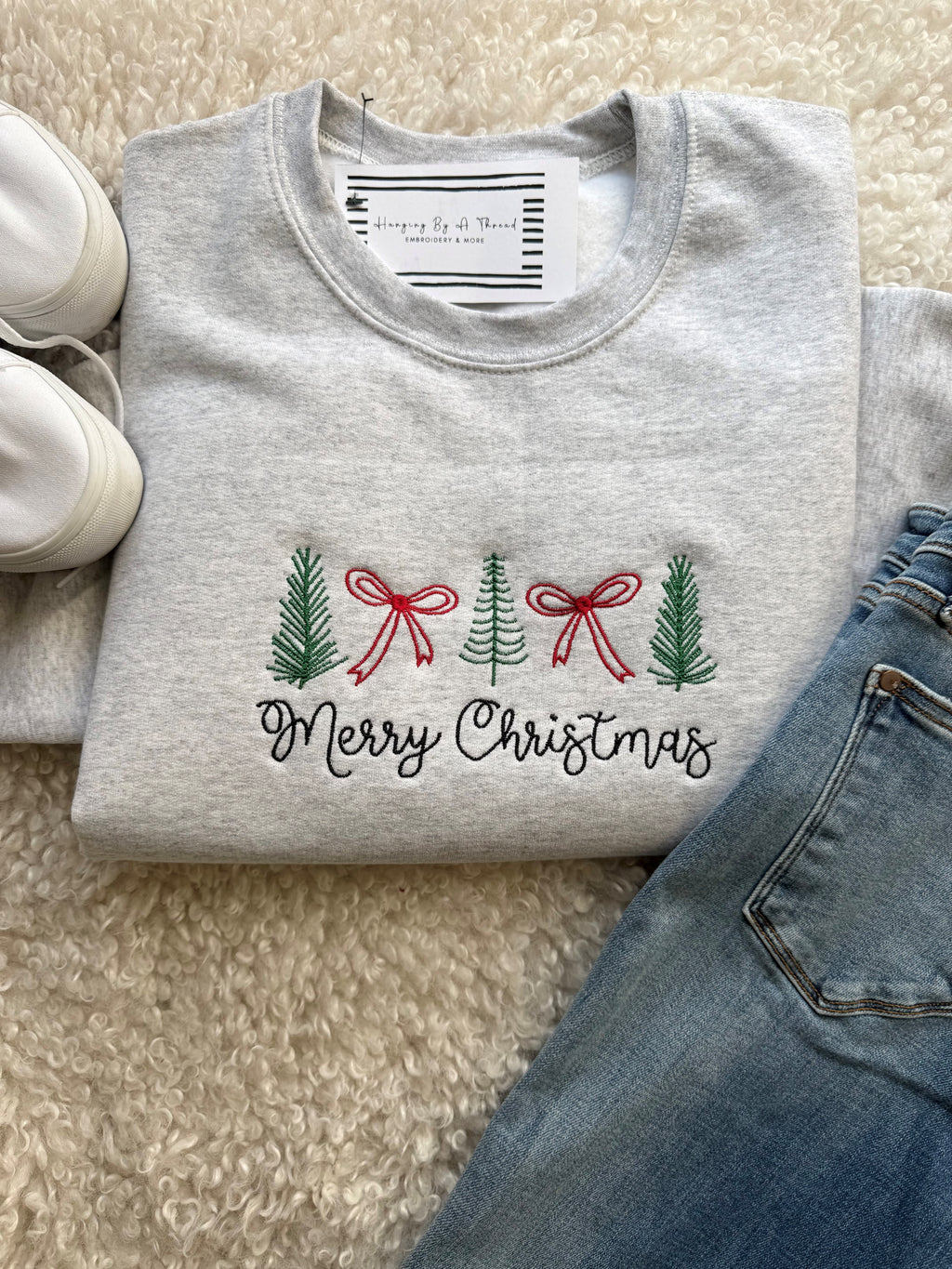 Christmas Tree & Coquette Bow Sweatshirt