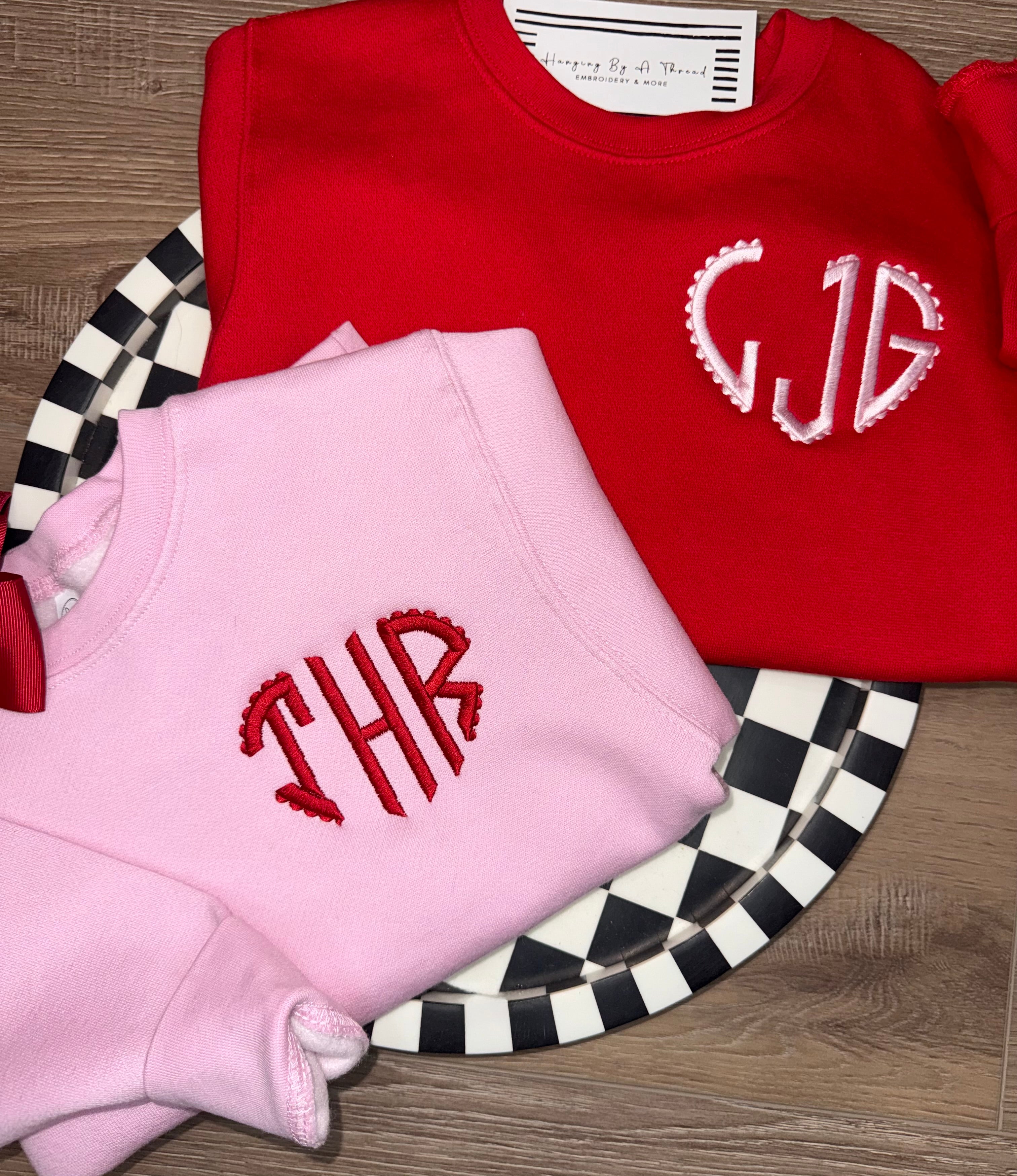 Kids Valentine Heart Monogram Sweatshirt