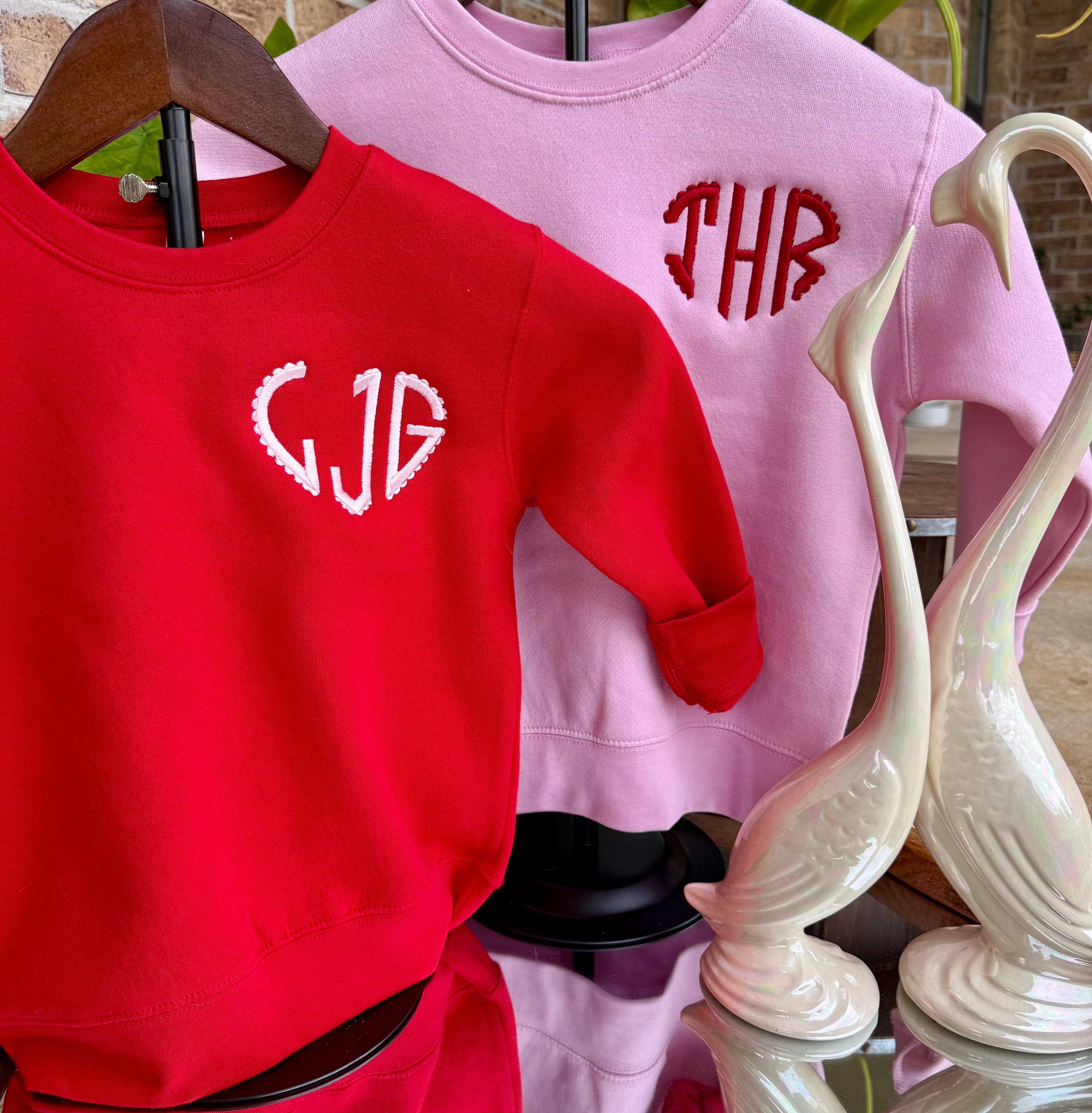 Kids Valentine Heart Monogram Sweatshirt