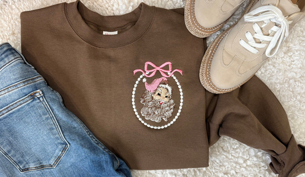 Pearl Bow Santa Sweatshirt