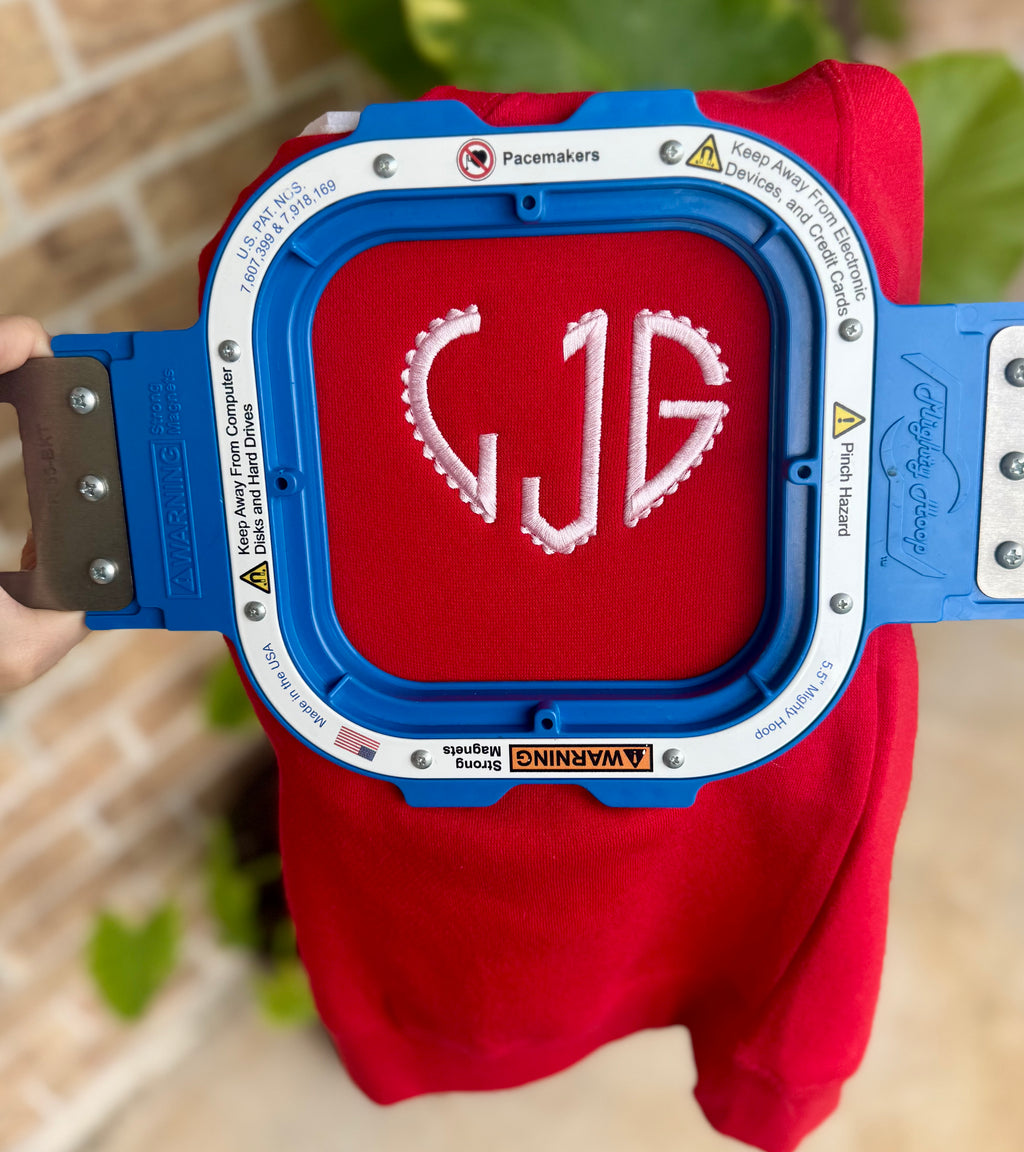 Kids Valentine Heart Monogram Sweatshirt