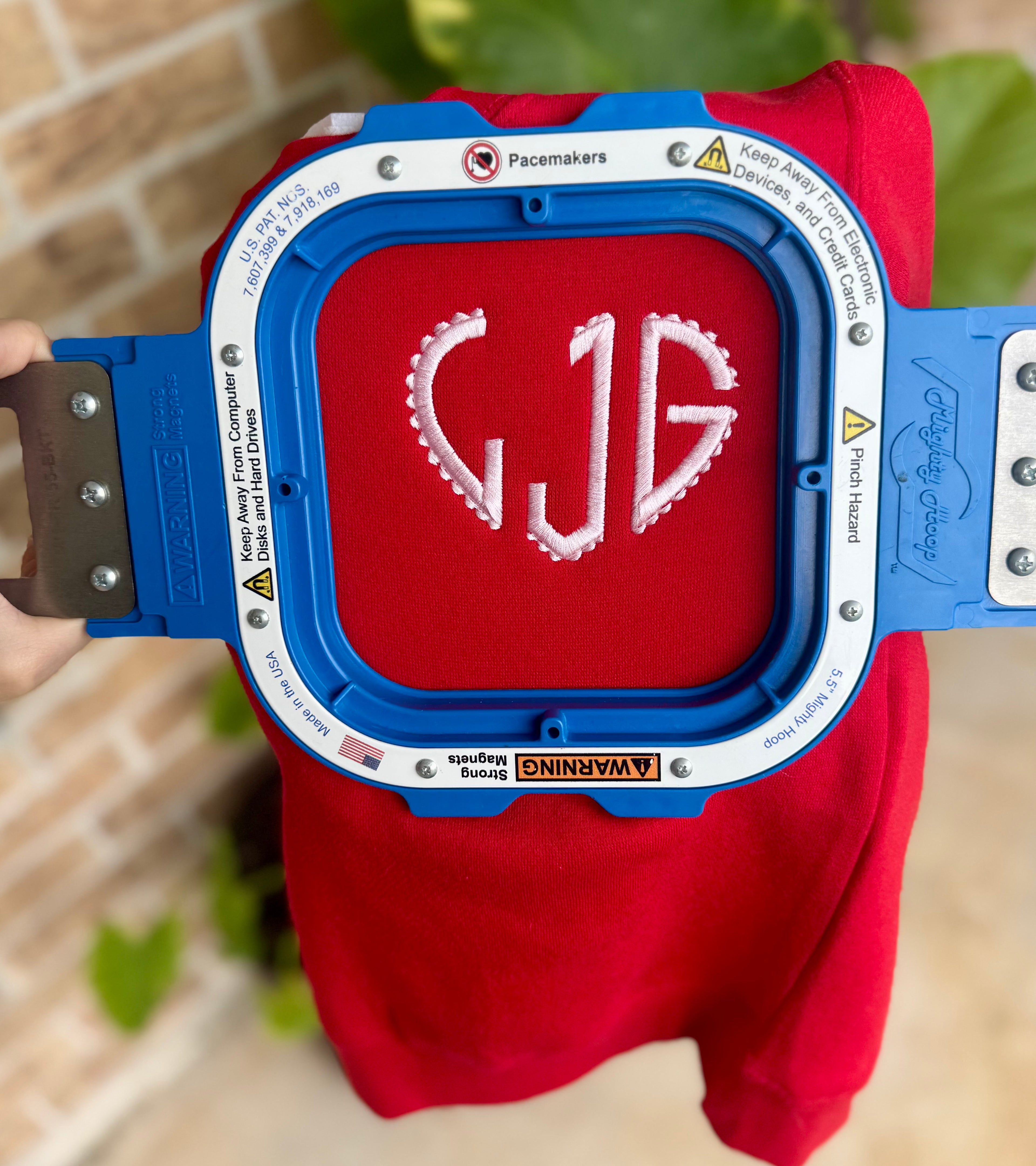 Kids Valentine Heart Monogram Sweatshirt