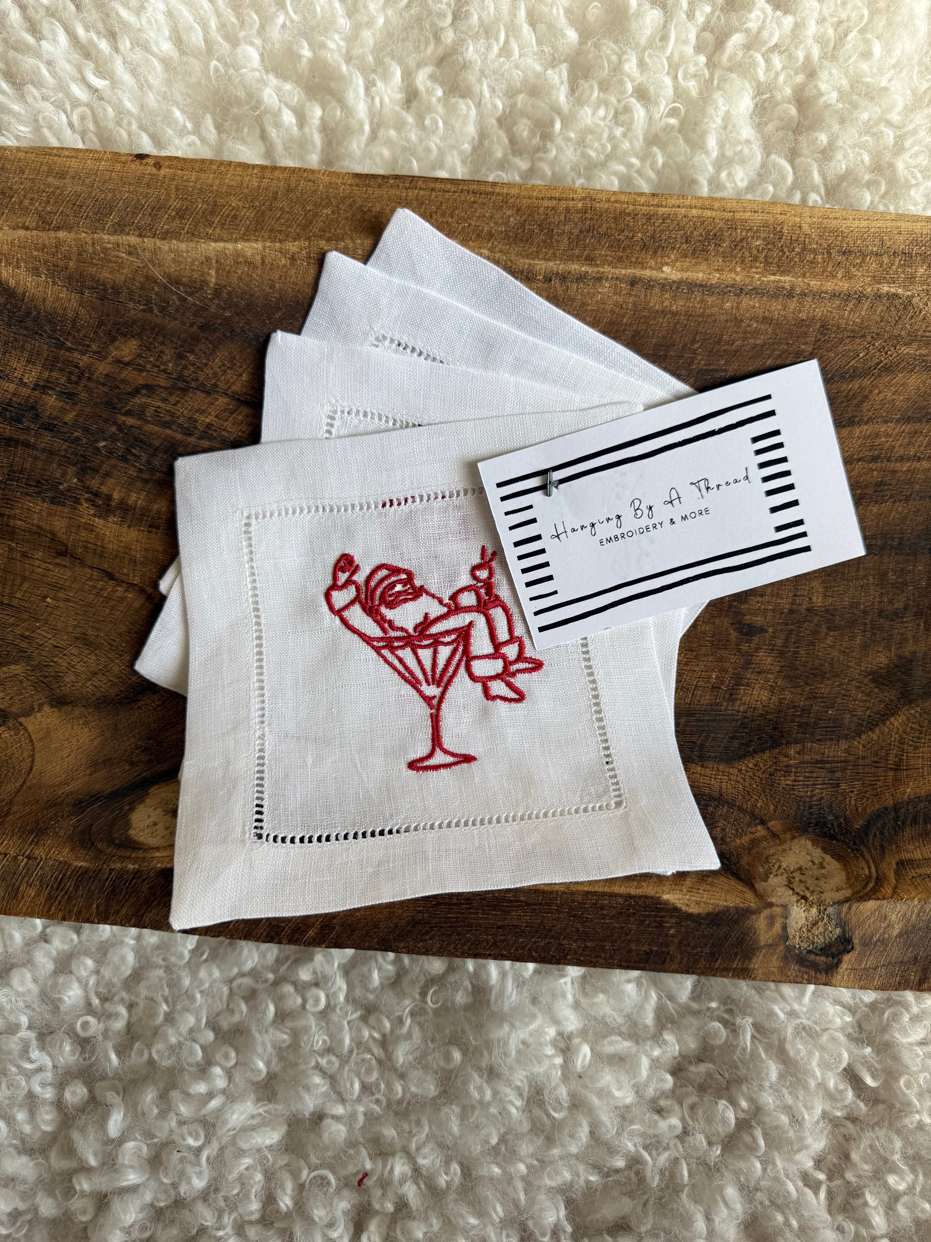 Cocktail Santa Cocktail Napkins - Set of 4