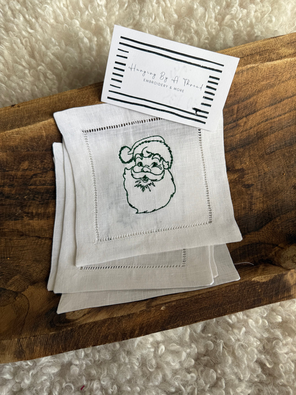 Vintage Santa Cocktail Napkins - Set of 4