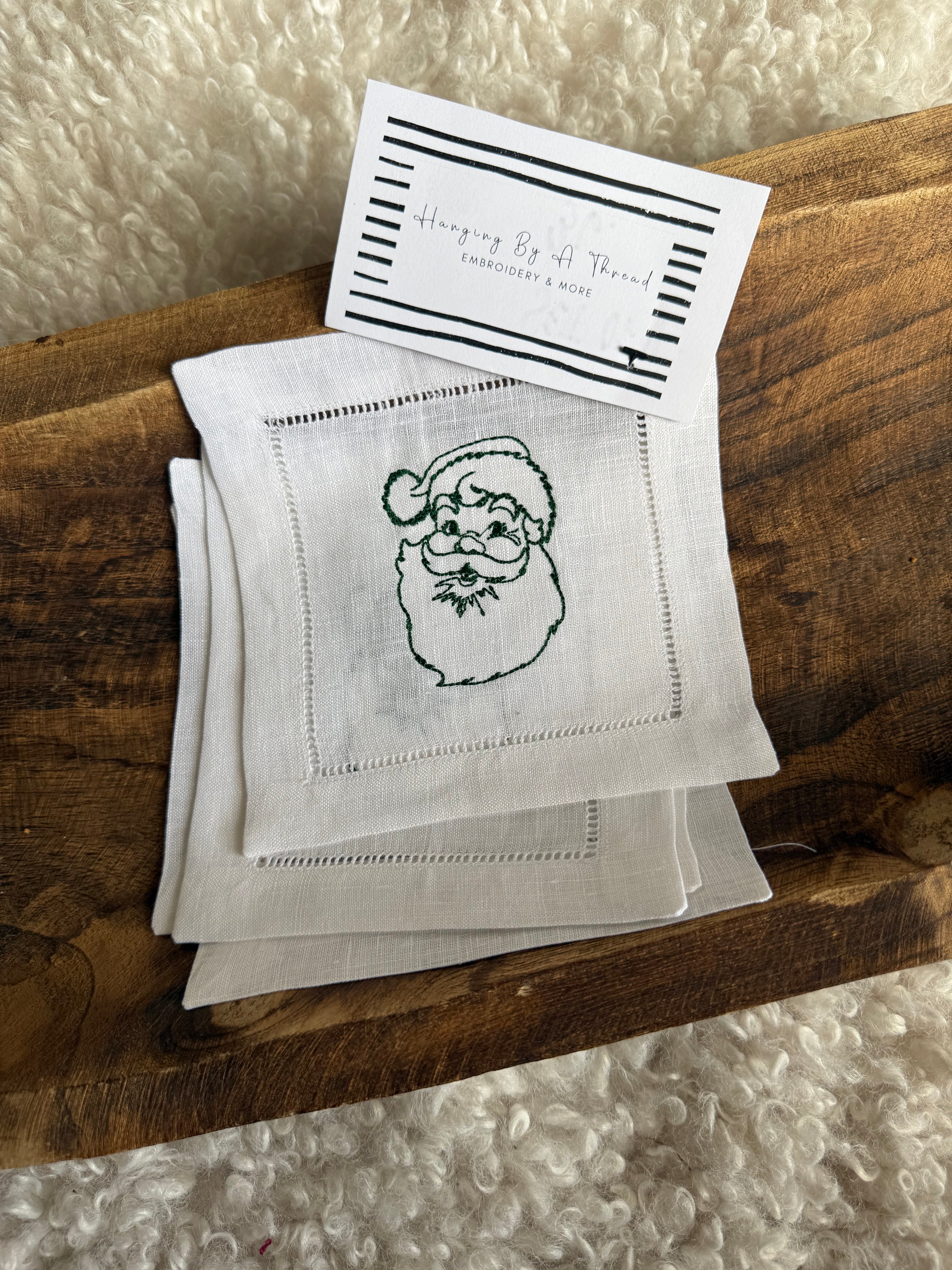 Vintage Santa Cocktail Napkins - Set of 4