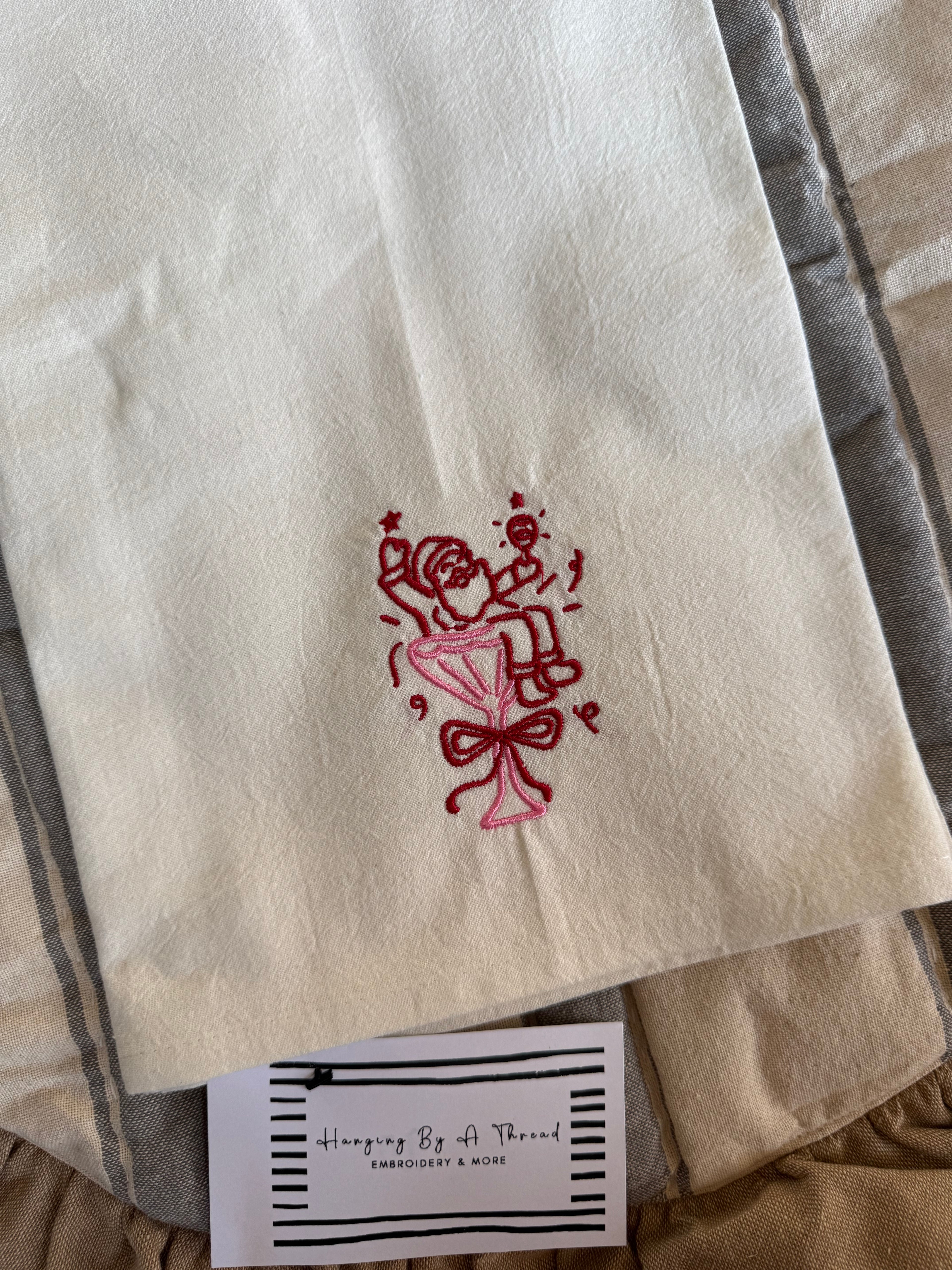 Santa Cocktail Tea Towel