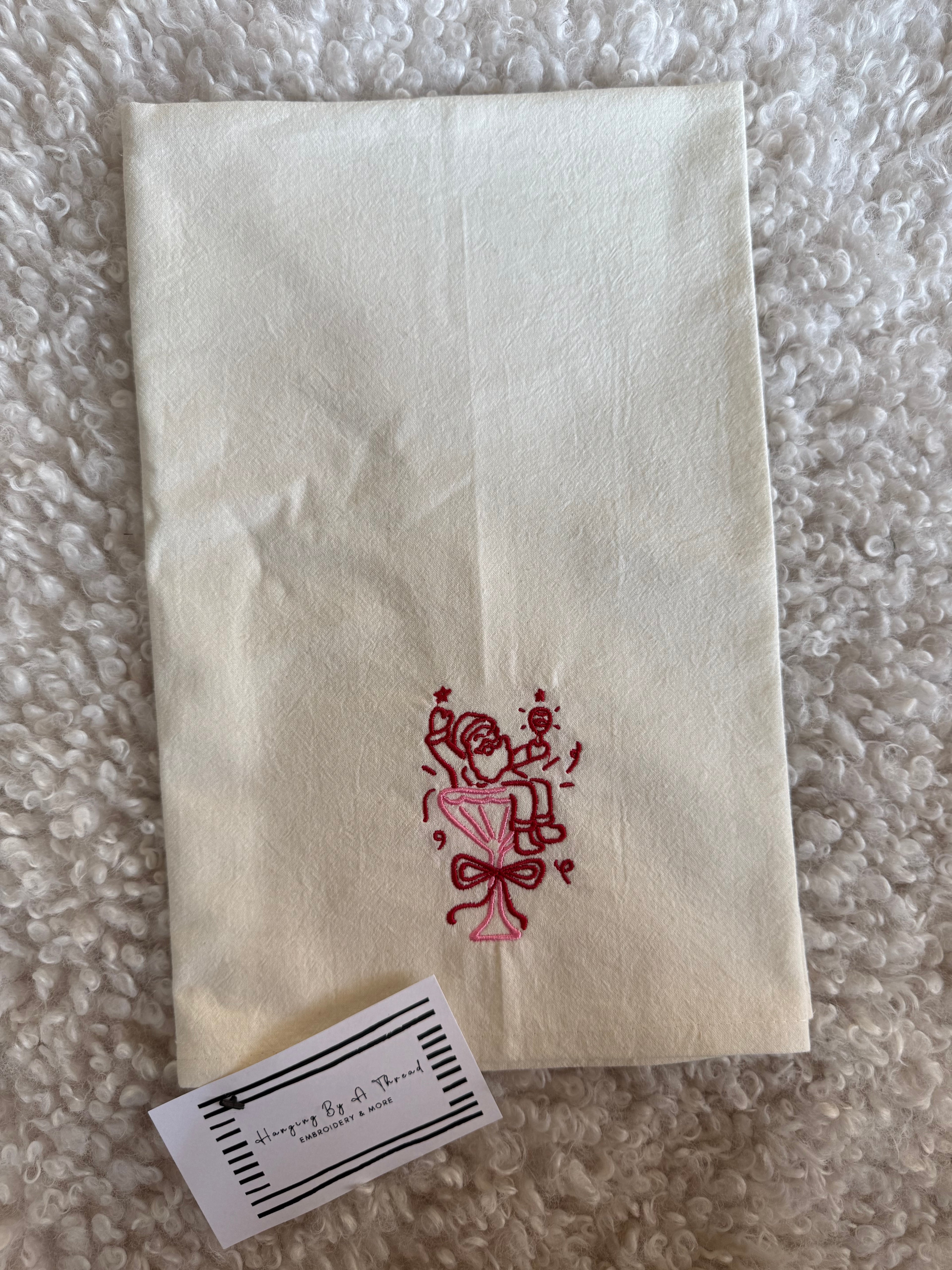Santa Cocktail Tea Towel