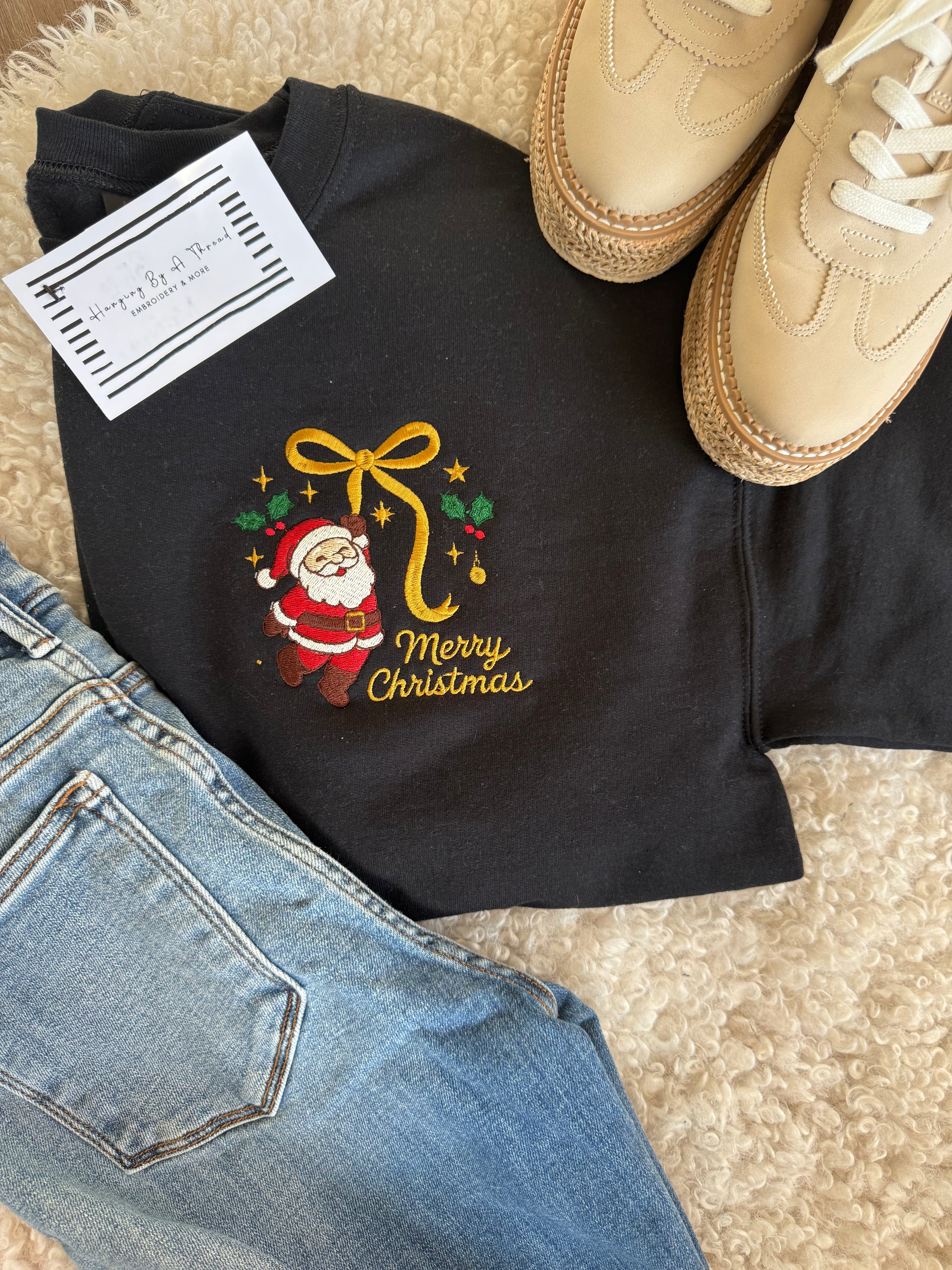 Santa Bow Sweatshirt
